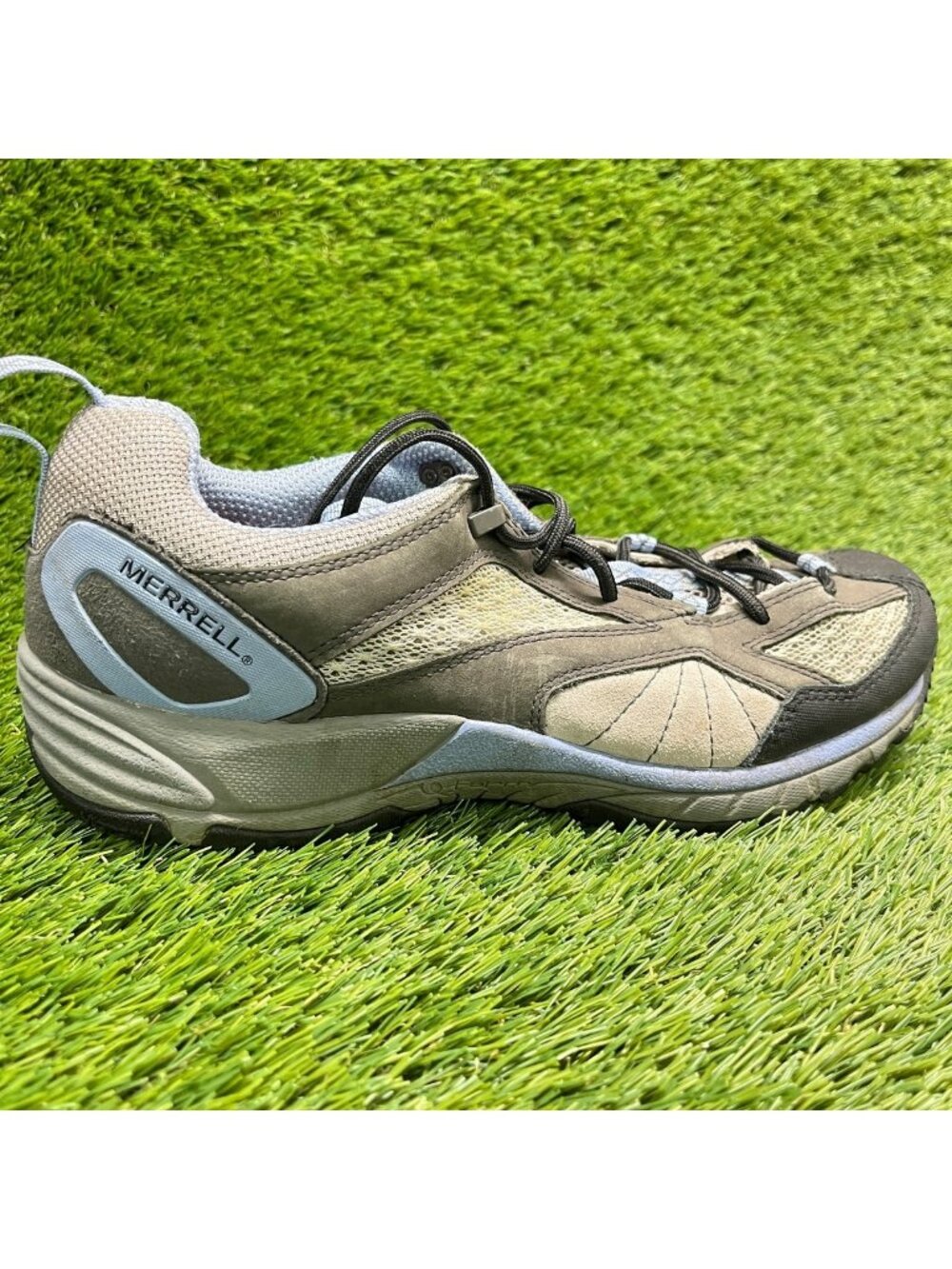 Merrell Avian Light Ventilator Womens Size 9.5 Gray Blue Hiking Shoes Sneakers